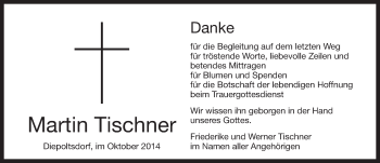 Traueranzeige von Martin Tischner von Pegnitz-Zeitung